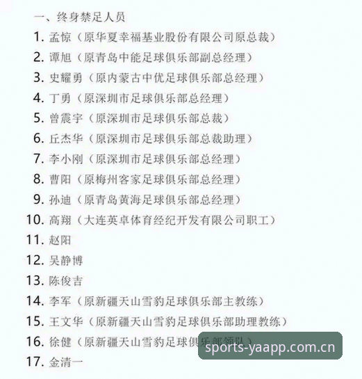 足协第三批禁足名单全面解析：17人终身禁赛背后的行业警示与创新出路
